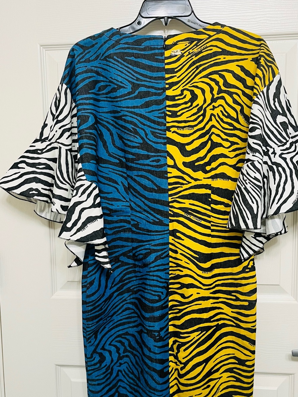 Roberto Cavalli Zebra Print Midi Dress ,Size 4